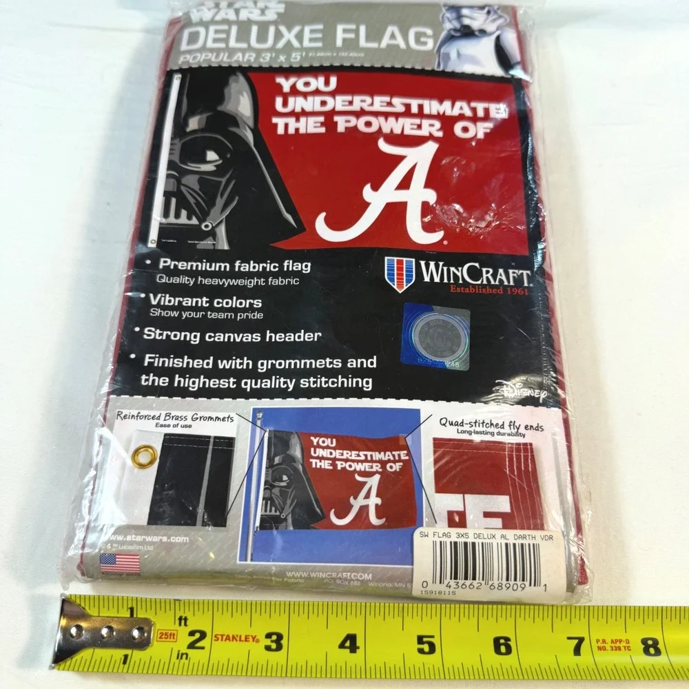 New Darth Vader‎ Star Wars Flag 3x5 Red Underestimate NCAA Alabama Wincraft NWT